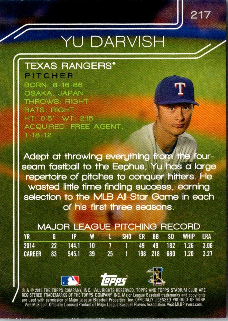 2015 Stadium Club Yu Darvish