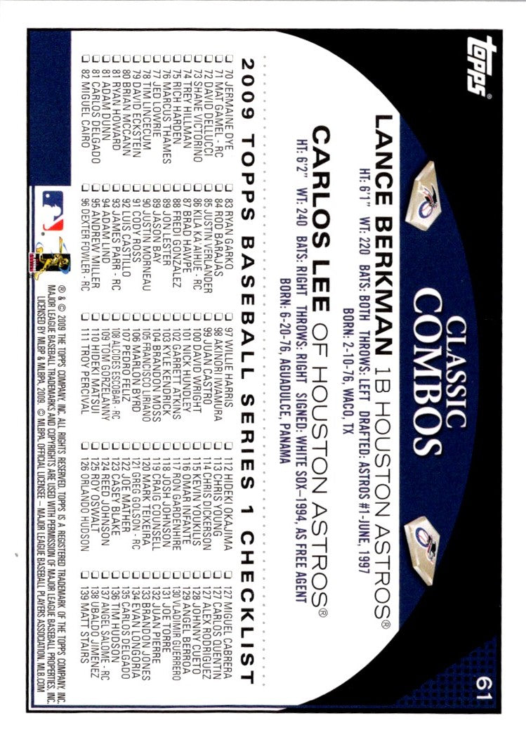 2009 Topps Classic Combos