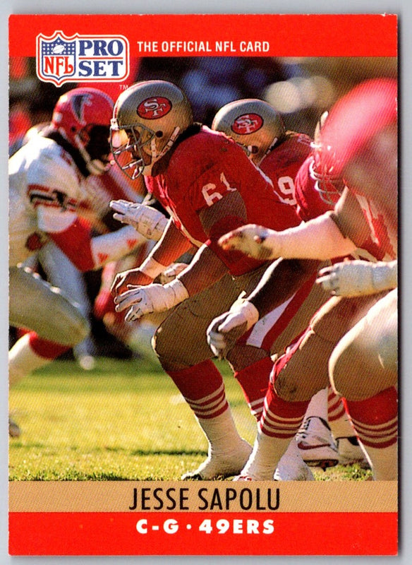 1990 Pro Set Jesse Sapolu #296 Rookie