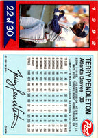 1992 Post Cereal Terry Pendleton #22