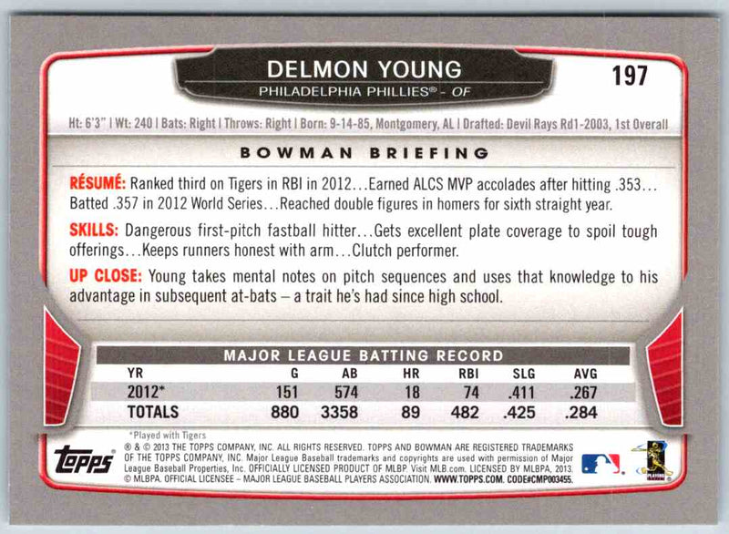 2013 Bowman Delmon Young