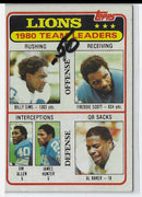 1981 Topps Billy Sims/Freddie Scott/Jim Allen/James Hunter/Al Baker