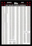 2007 Topps Checklist Series 1 (3 of 3)