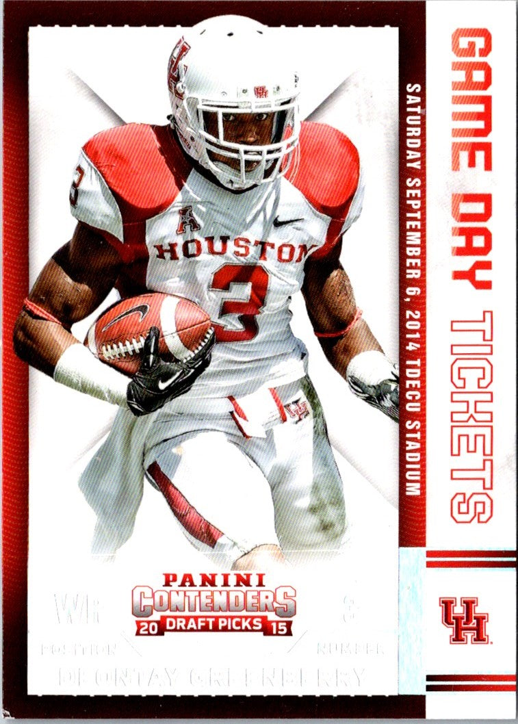 2015 Panini Contenders Draft Picks Game Day Tickets Deontay Greenberry