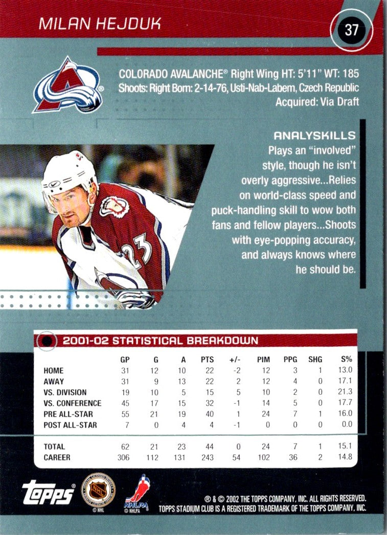 2002 Stadium Club Proofs Milan Hejduk