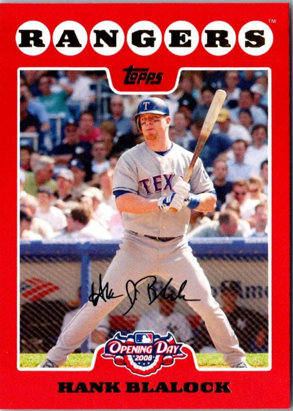 2008 Topps Opening Day Hank Blalock #27