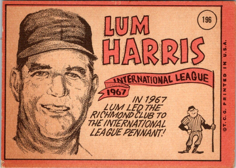 1969 Topps Lum Harris