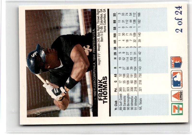 1992 Fleer 7 Eleven/Citgo The Performer Frank Thomas