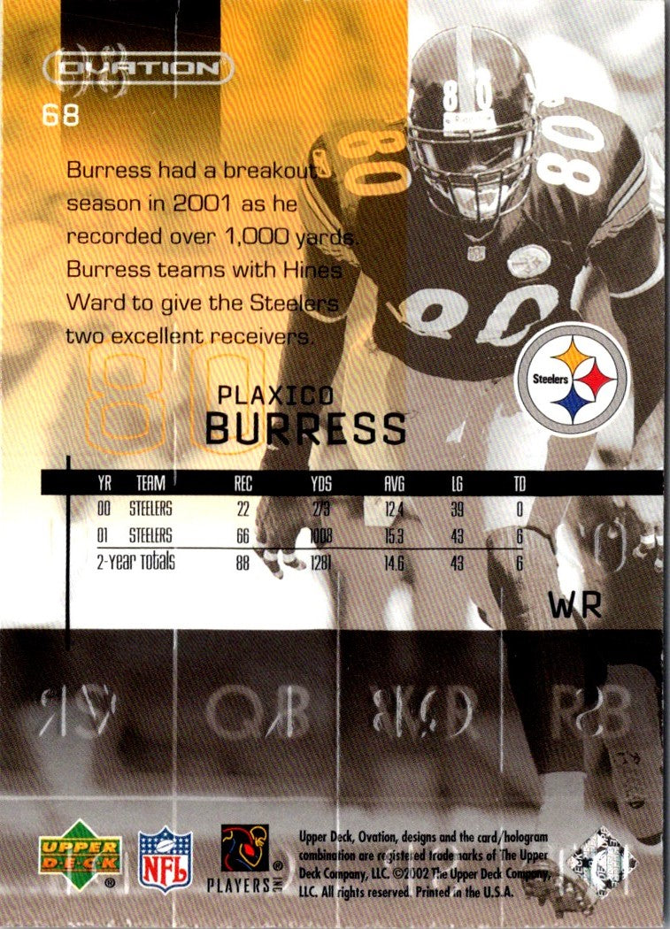 2002 Upper Deck Ovation Plaxico Burress