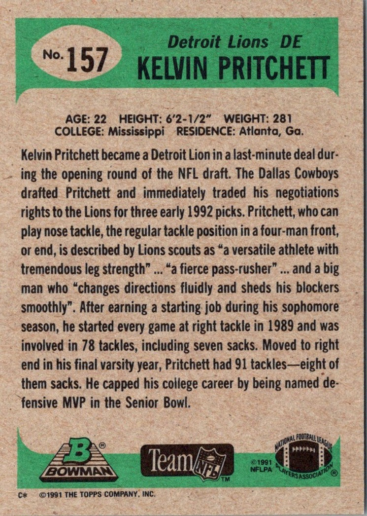 1991 Bowman Kelvin Pritchett