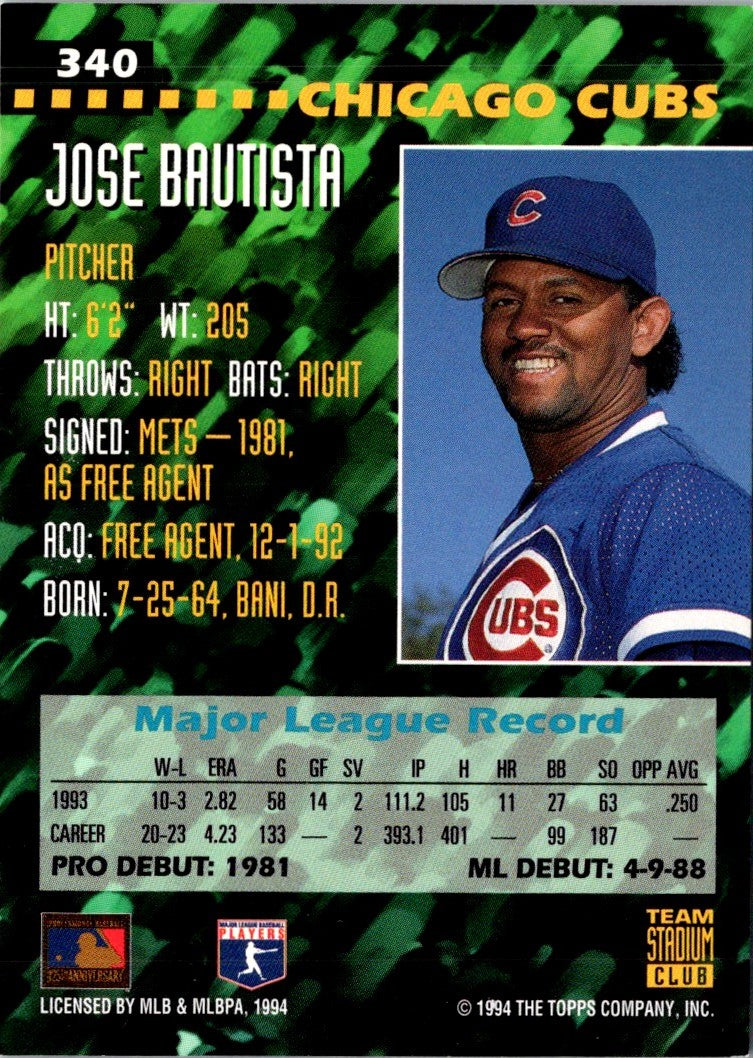 1994 Stadium Club Team Jose Bautista