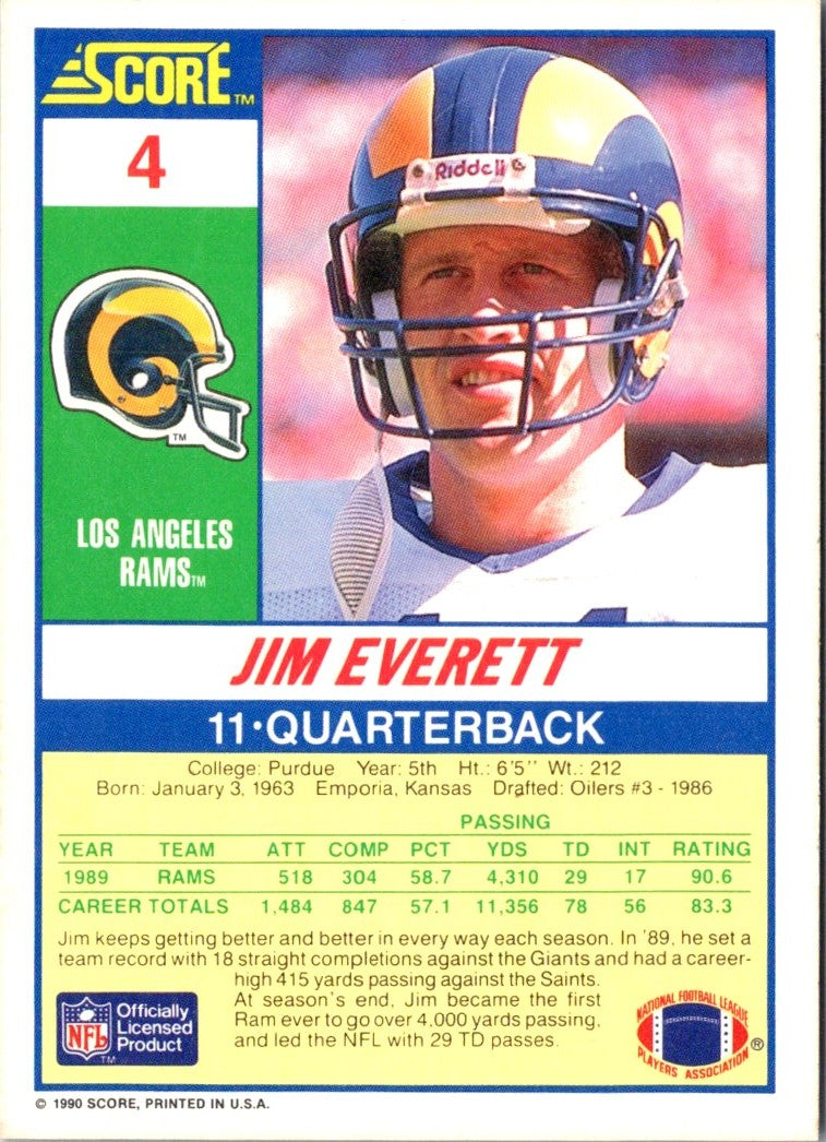 1990 Score 100 Hottest Jim Everett