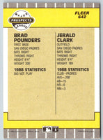1989 Fleer Brad Pounders/Jerald Clark #642 Rookie