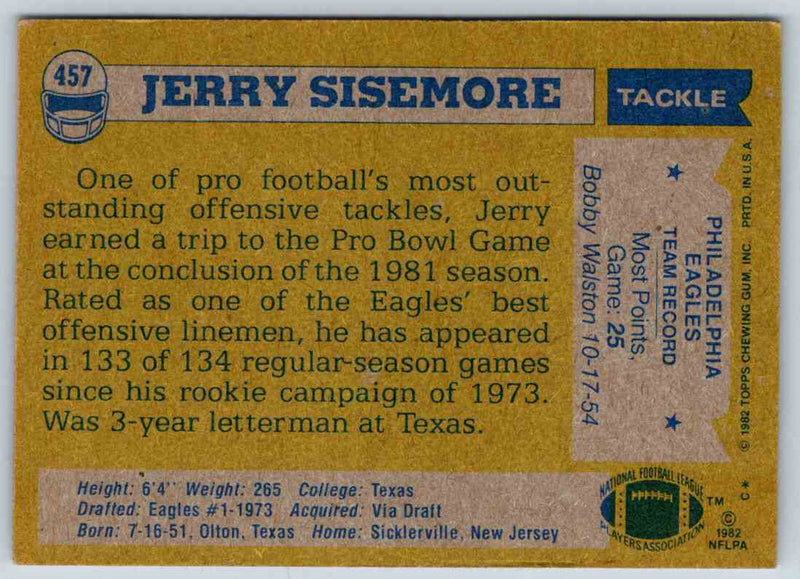 1982 Topps Jerry Sisemore