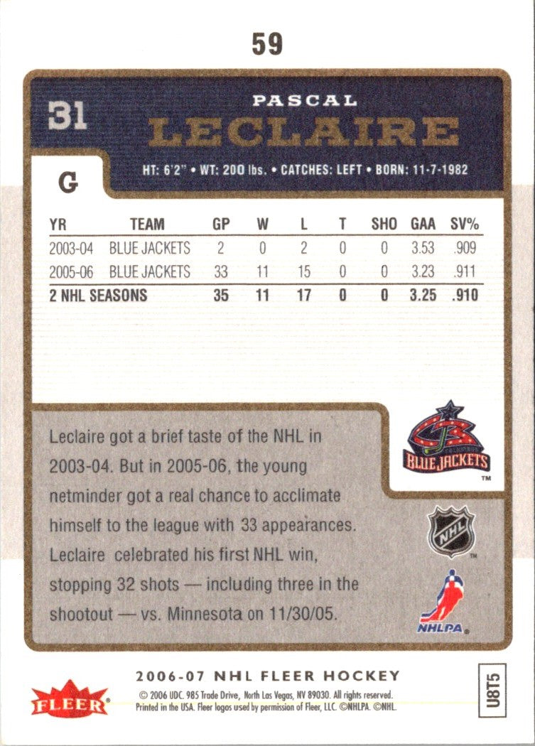 2006 Fleer Hot Prospects Pascal Leclaire