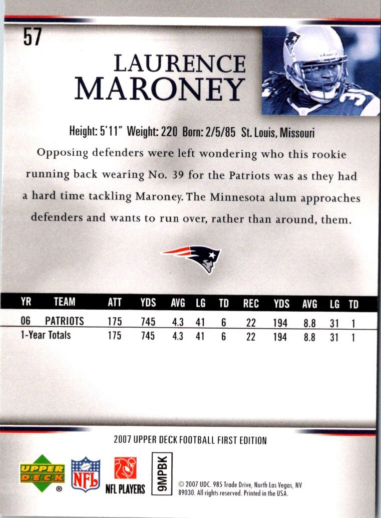 2007 Upper Deck First Edition Laurence Maroney