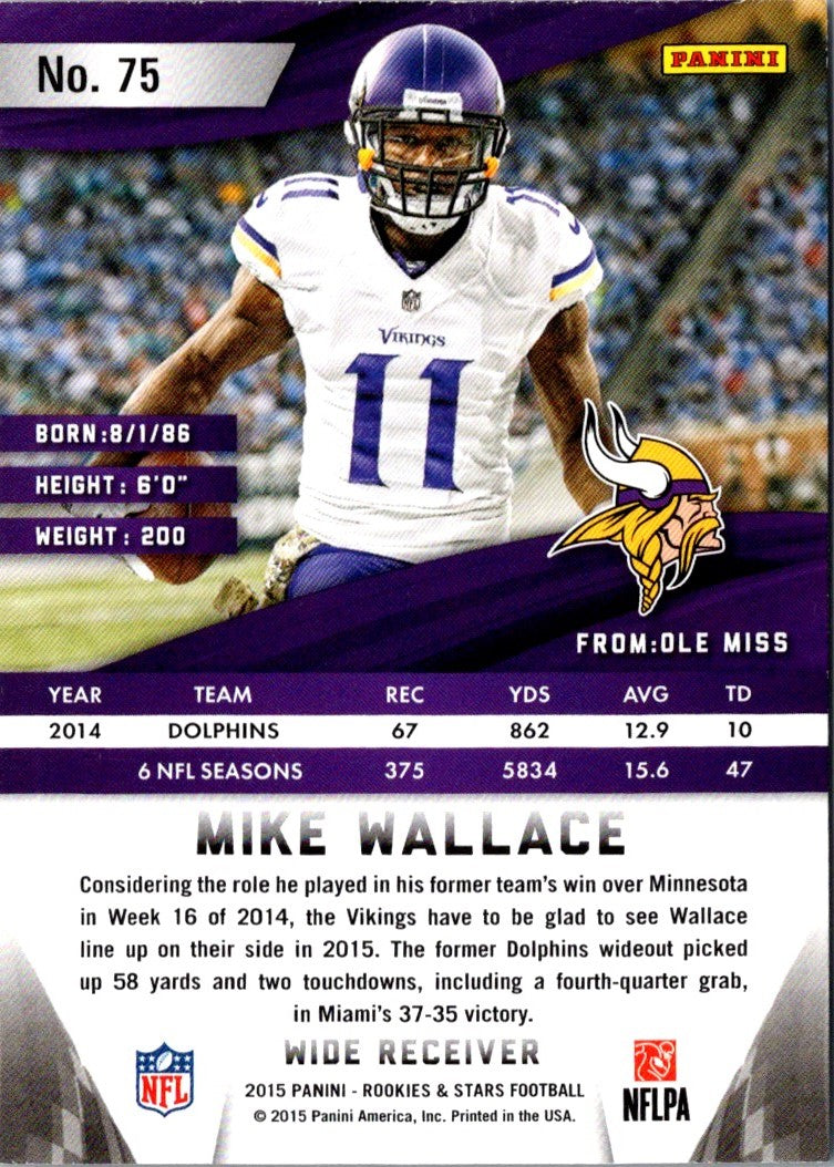 2015 Panini Contenders Draft Picks Mike Wallace