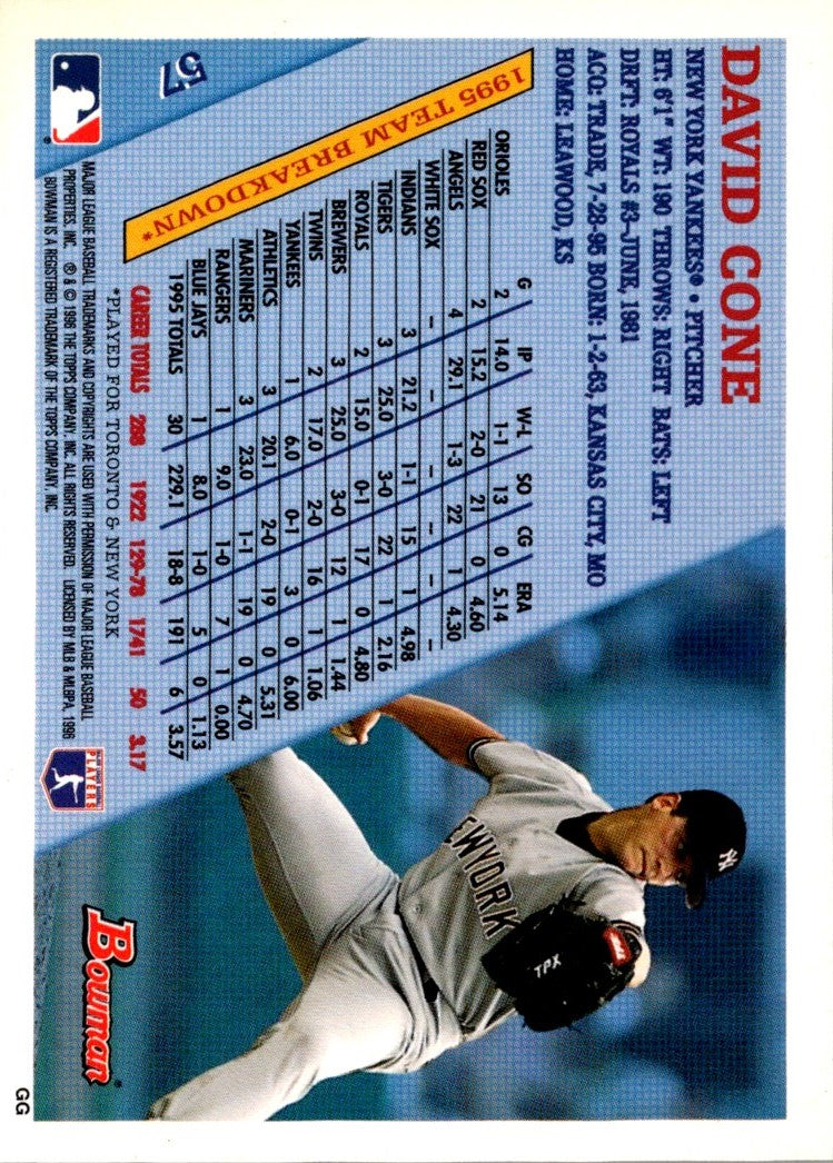 1996 Bowman David Cone