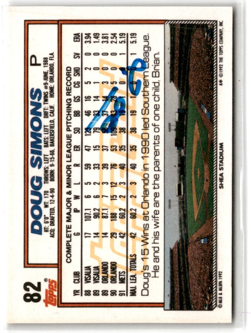 1992 Topps Doug Simons