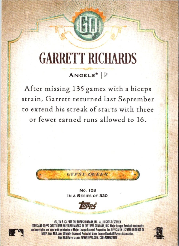 2018 Topps Gypsy Queen Garrett Richards