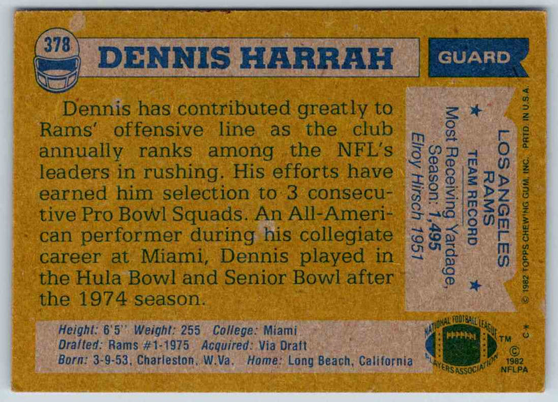 1982 Topps Dennis Harrah