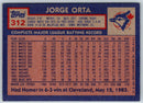 1984 Topps Jorge Orta