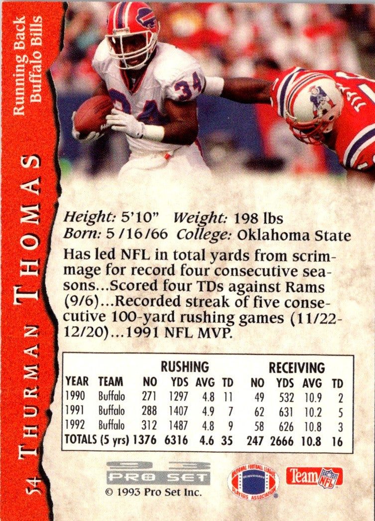 1993 Pro Set Thurman Thomas