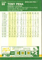 1987 Fleer Star Stickers Tony Pena #90