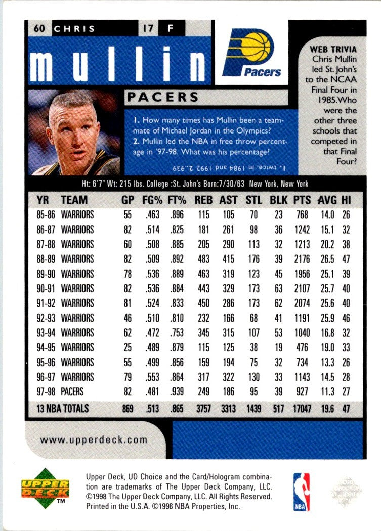 2013 Upper Deck Chris Mullin