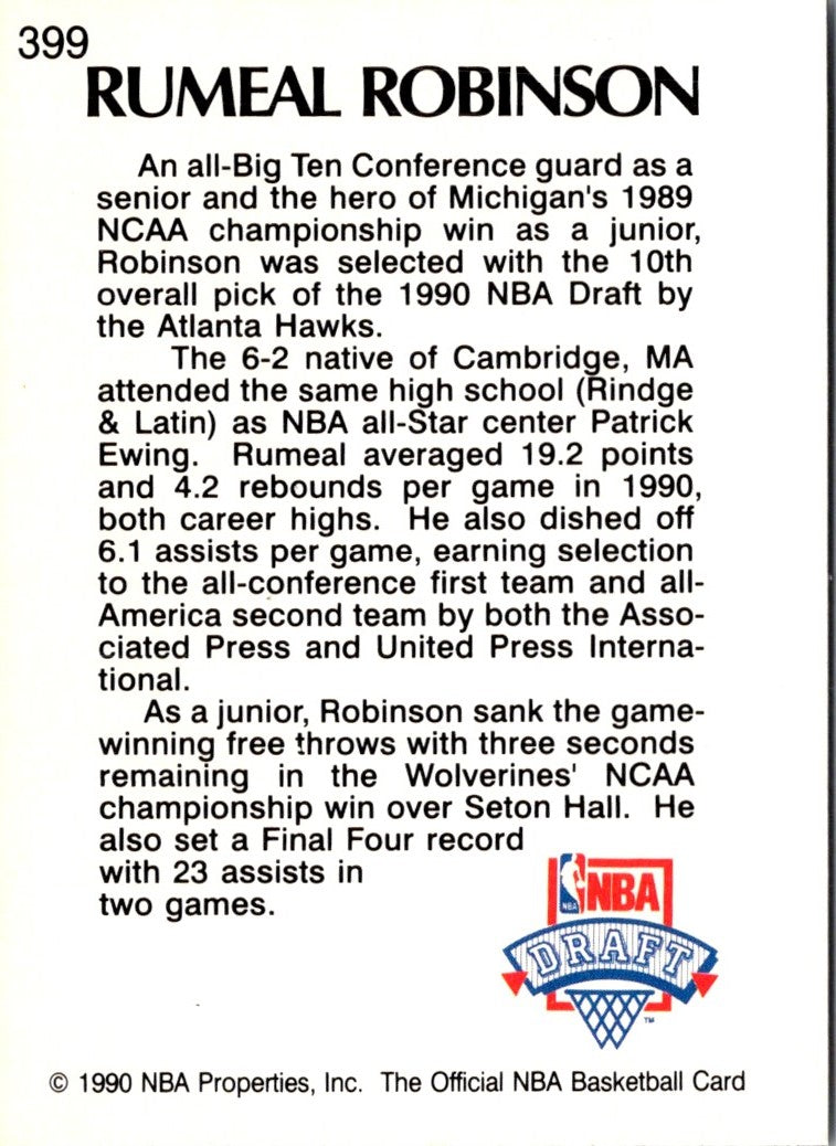 1990 Hoops Rumeal Robinson