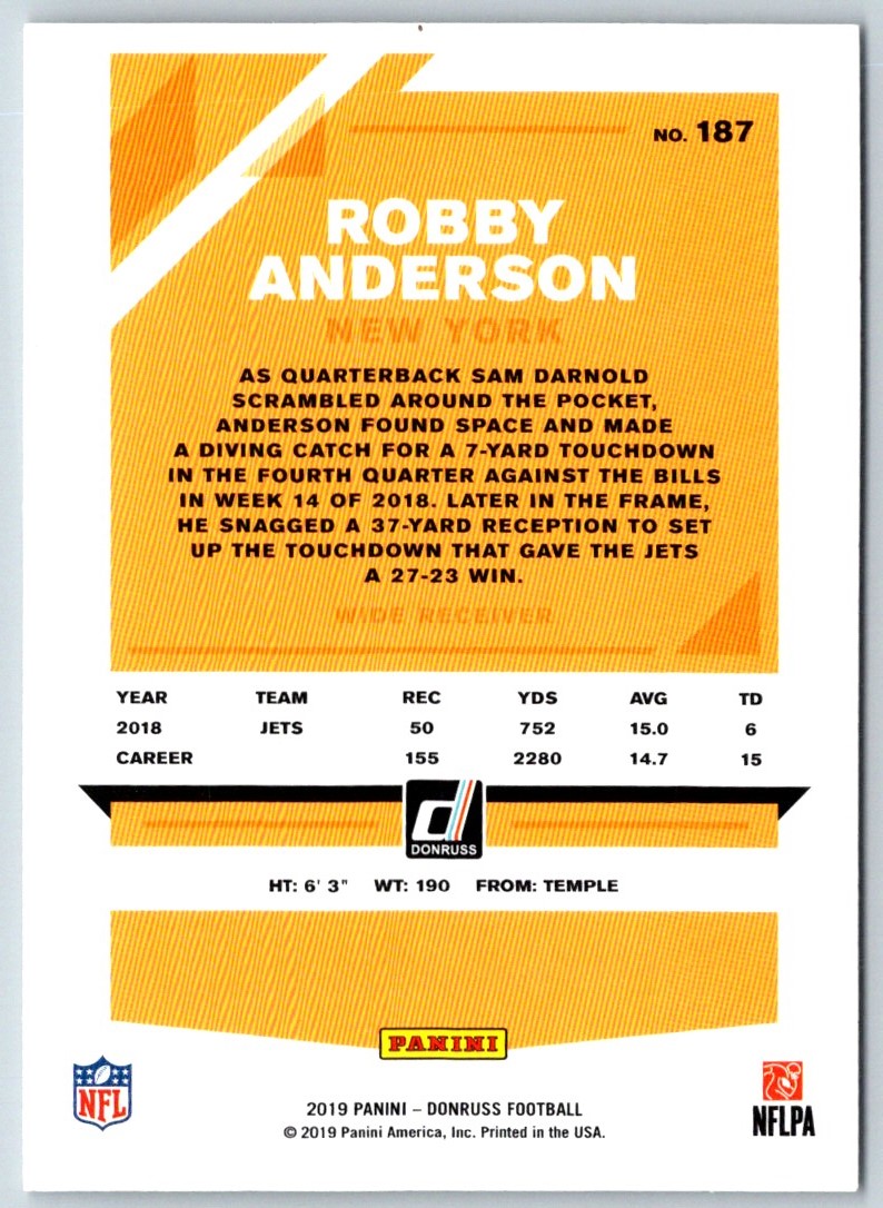 2019 Donruss Robby Anderson