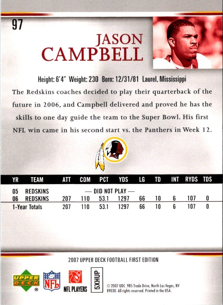 2007 Upper Deck First Edition Jason Campbell