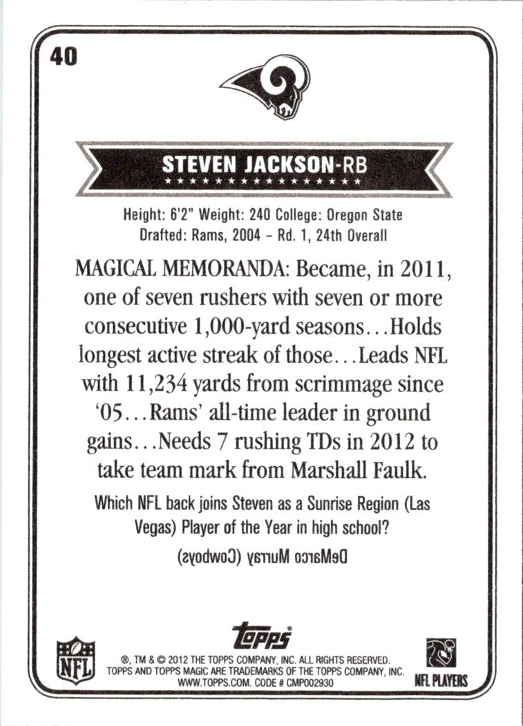 2012 Topps Magic Steven Jackson