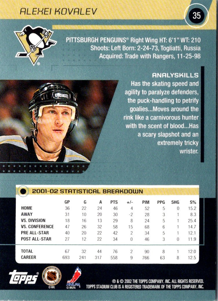 2002 Stadium Club Alexei Kovalev