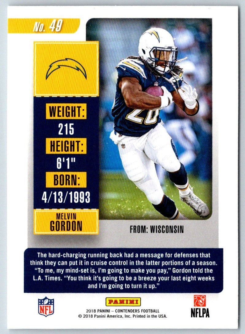 2018 Panini Contenders Melvin Gordon