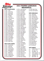 2011 Topps Lineage Checklists Checklist #2