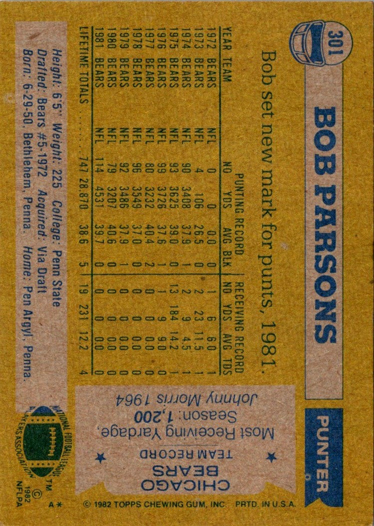 1982 Topps Bob Parsons