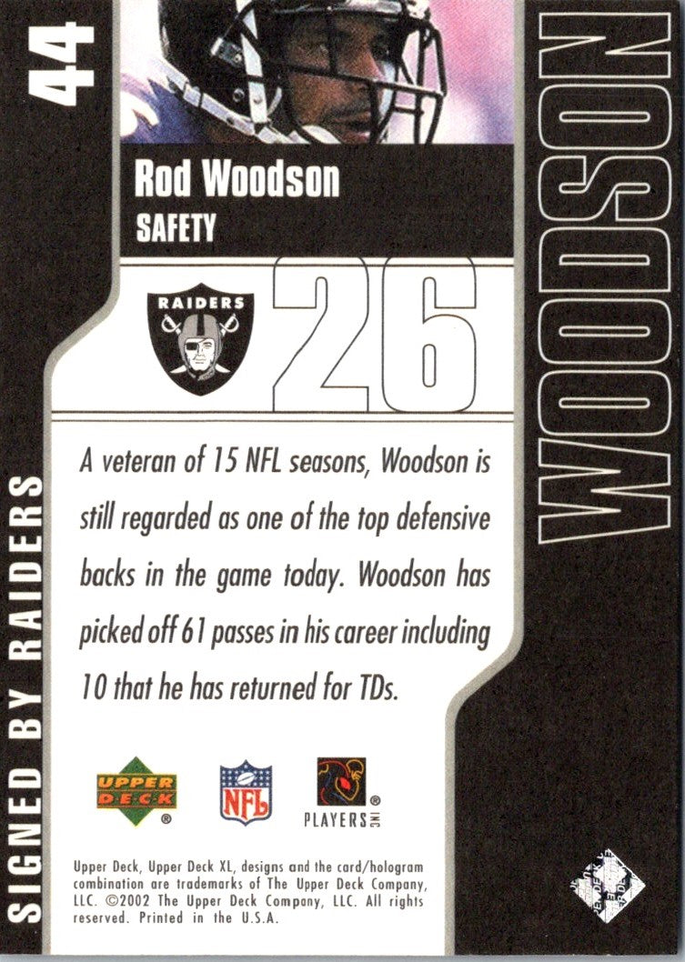 2002 Upper Deck XL Rod Woodson