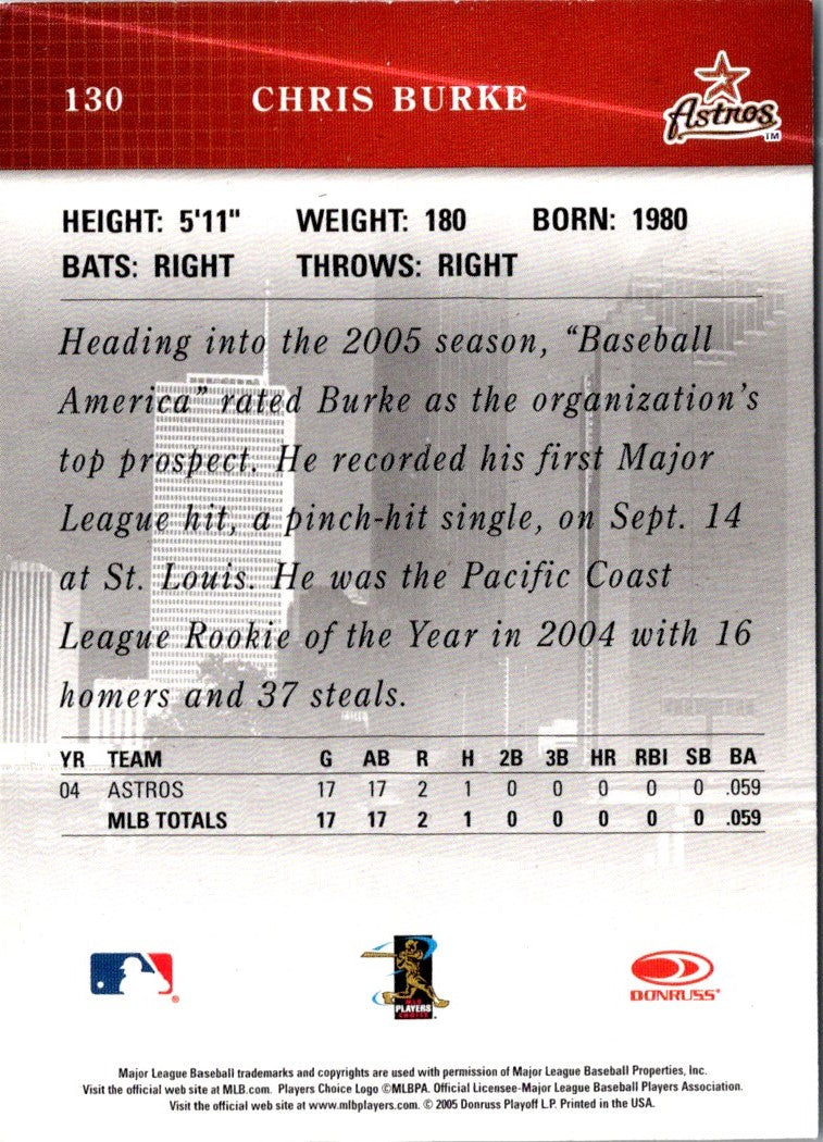 2005 Donruss Studio Chris Burke