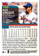 2000 Topps Opening Day Alex S. Gonzalez