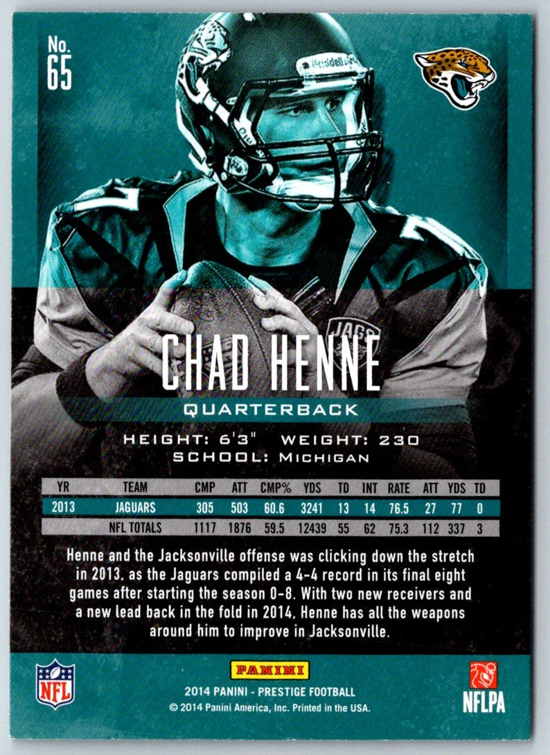 2014 Panini Prestige Extra Points Silver Holofoil Chad Henne