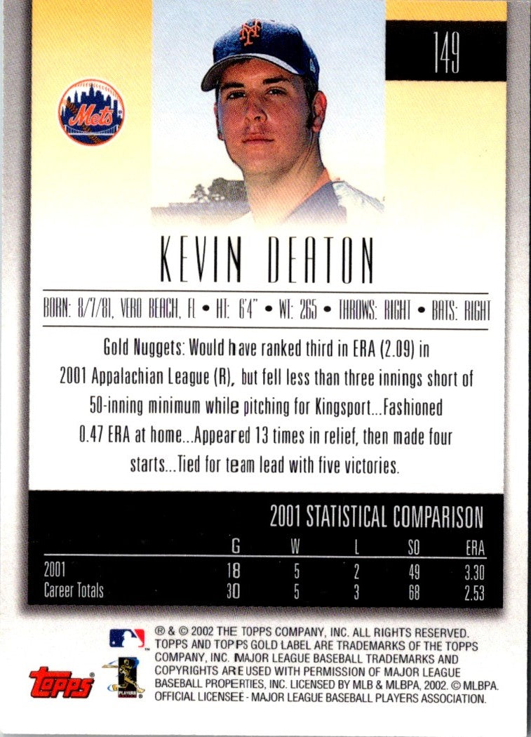 2002 Topps Gold Label Kevin Deaton