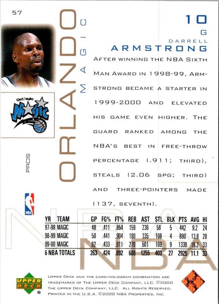 2000 Upper Deck Pros & Prospects Darrell Armstrong