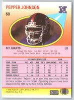 1990 Fleer Pepper Johnson #69