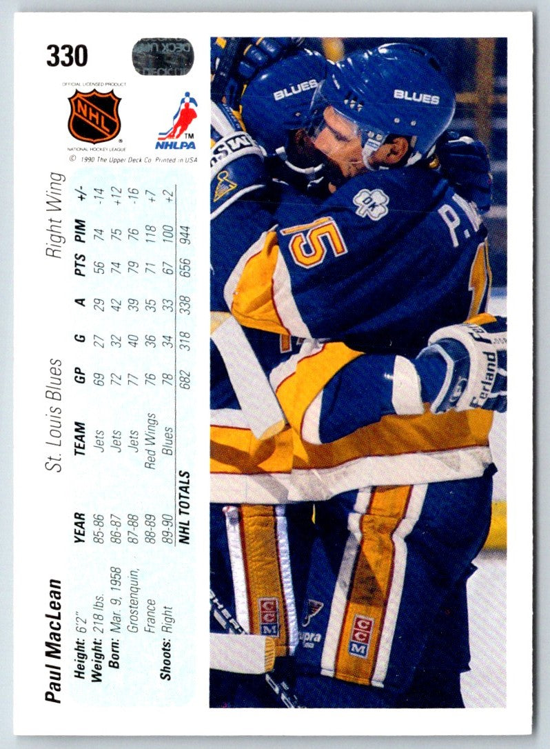 1990 Upper Deck Paul MacLean