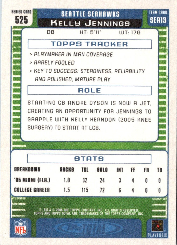 2006 Topps Total Kelly Jennings