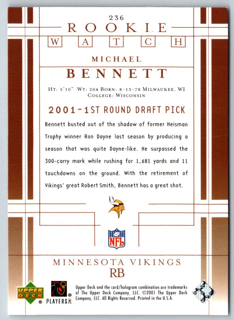 2001 Upper Deck Michael Bennett