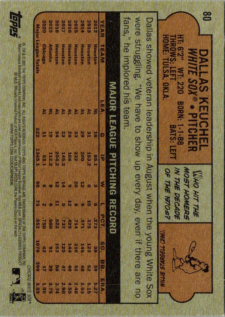 2021 Topps Heritage Dallas Keuchel