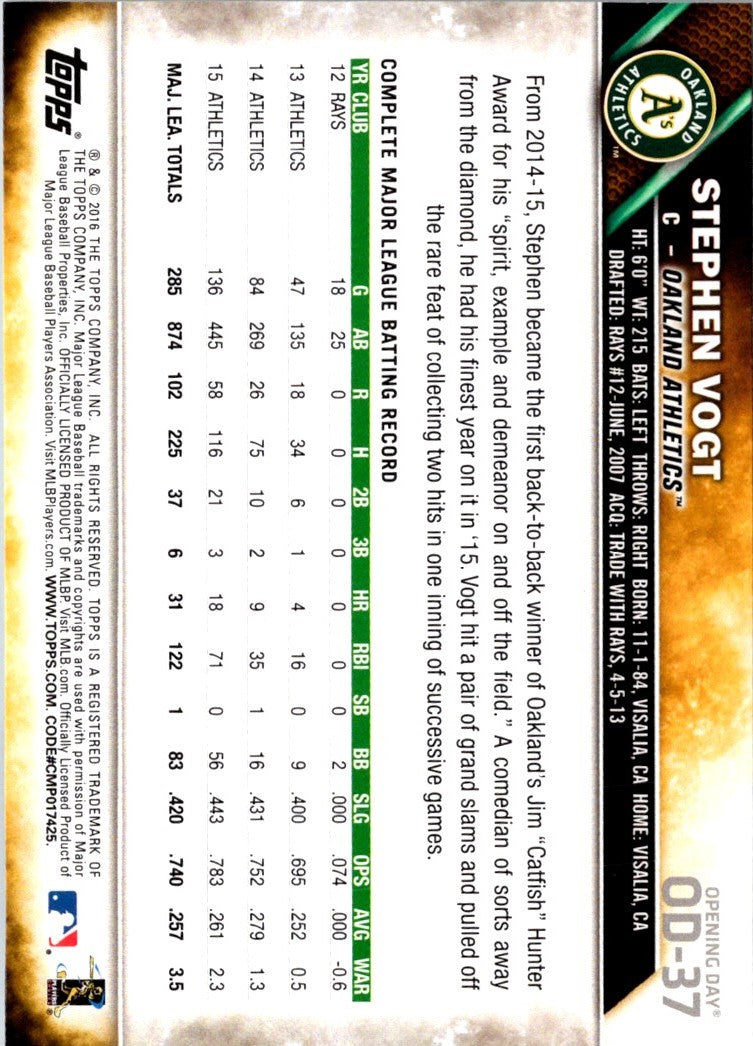 2011 Topps Pro Debut Single-A All Stars Stephen Vogt