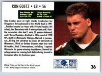 1991 Proset World League Ron Goetz #36